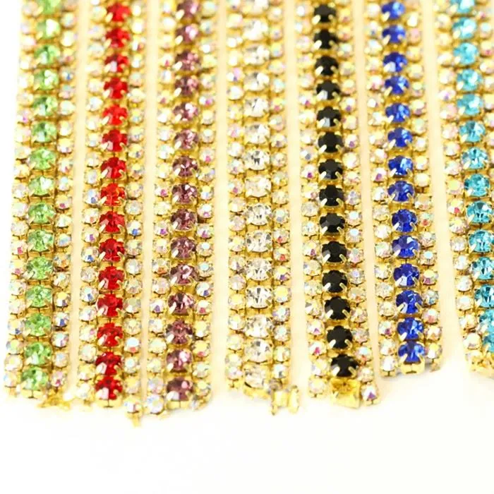 crystal rhinestone close chain